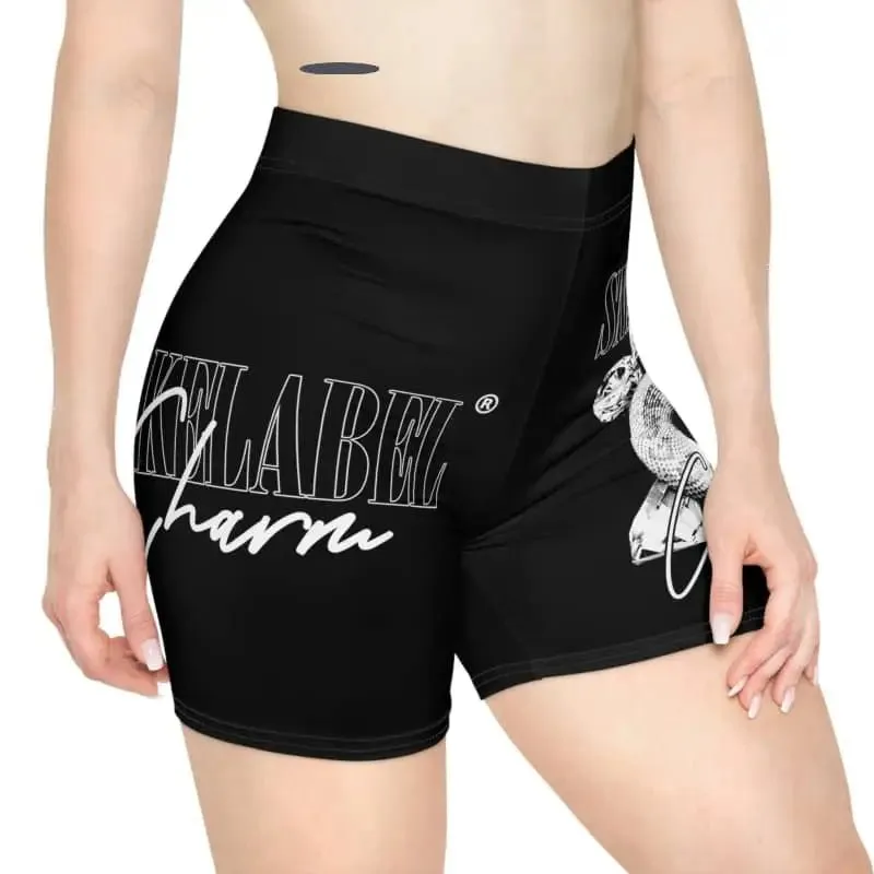 Snake Women's Biker Shorts with 1.5" Waistband & Moisture-Wicking Fabric