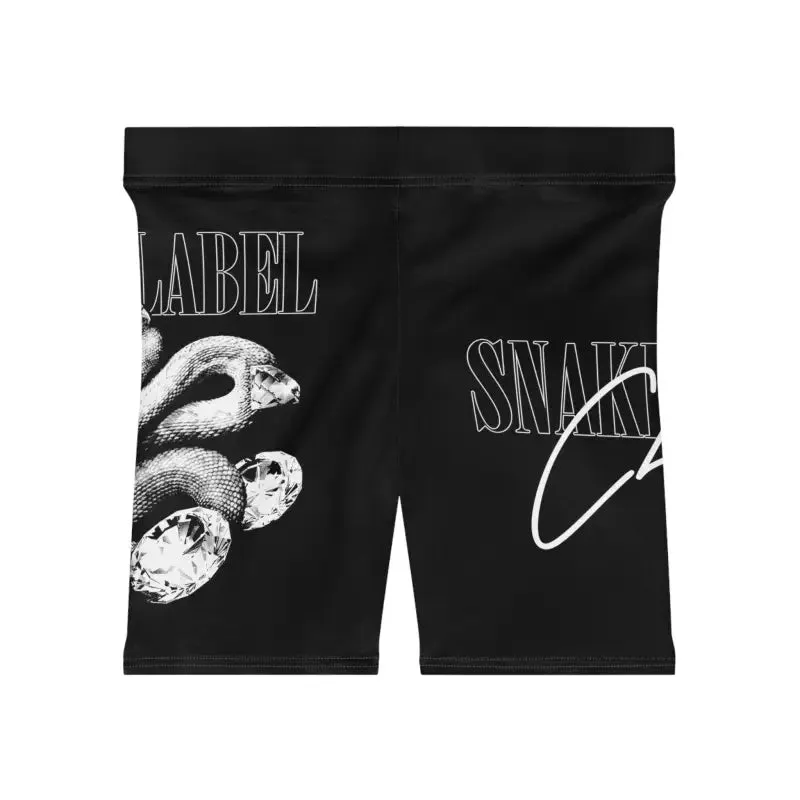Snake Women's Biker Shorts with 1.5" Waistband & Moisture-Wicking Fabric