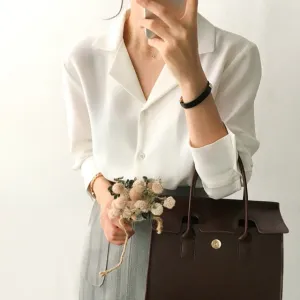 Solid chiffon Women's blouse office shirt blouses long sleeve women shirts