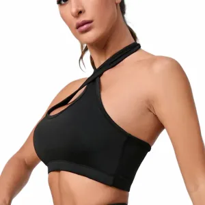 Solid Color Back Cross Women Fitness Bra Tight Sport Tank Top Shockproof Support Gym Clothes Yoga Vest With Removable Chest Pad