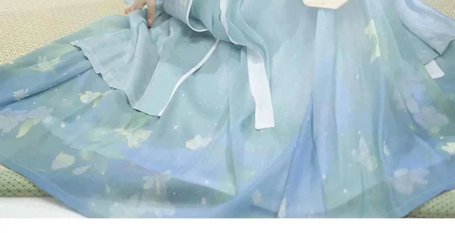 Song dynasty | Traditional Green&Blue Chinese Hanfu daily Spring and Summer new style