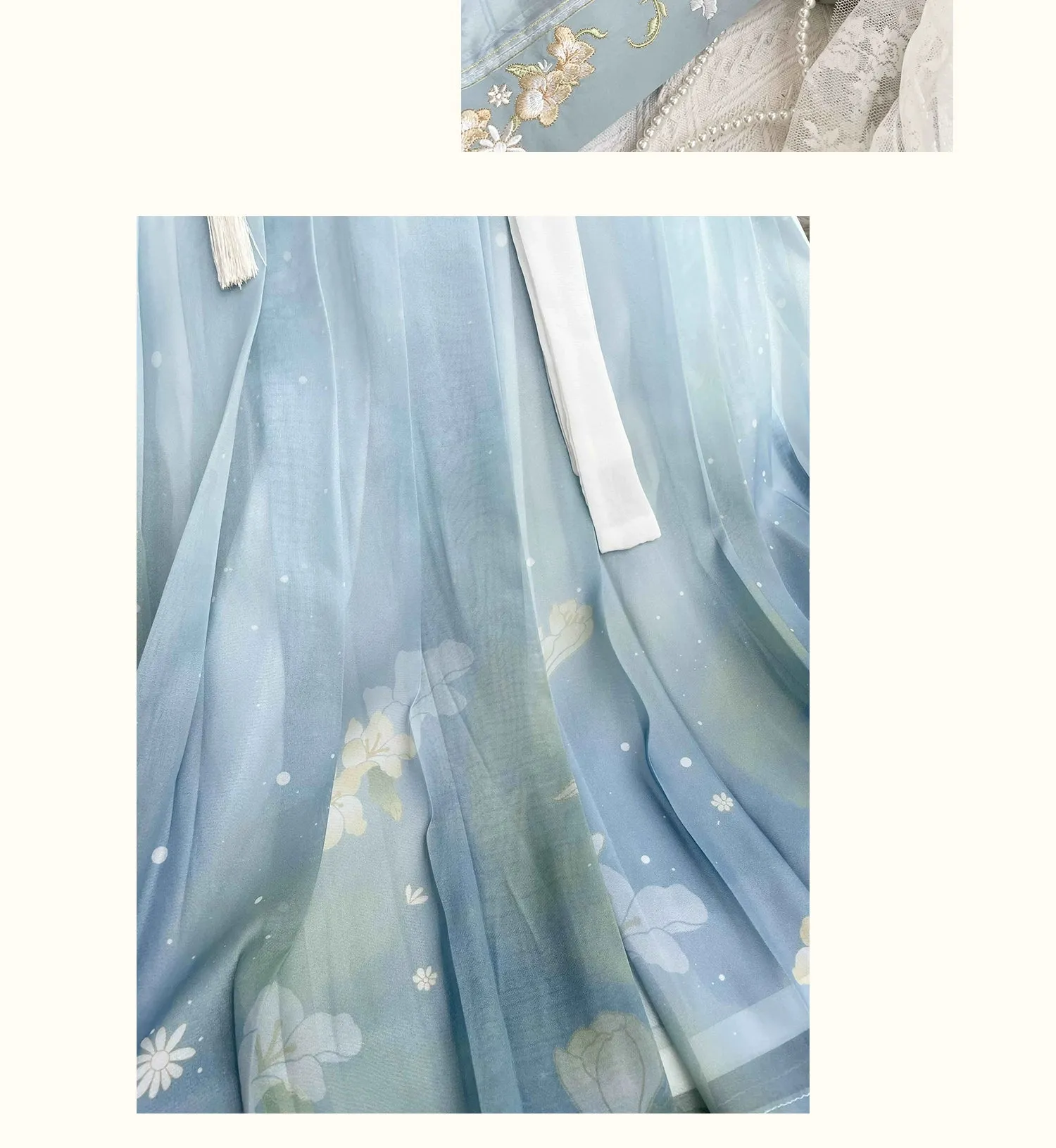 Song dynasty | Traditional Green&Blue Chinese Hanfu daily Spring and Summer new style