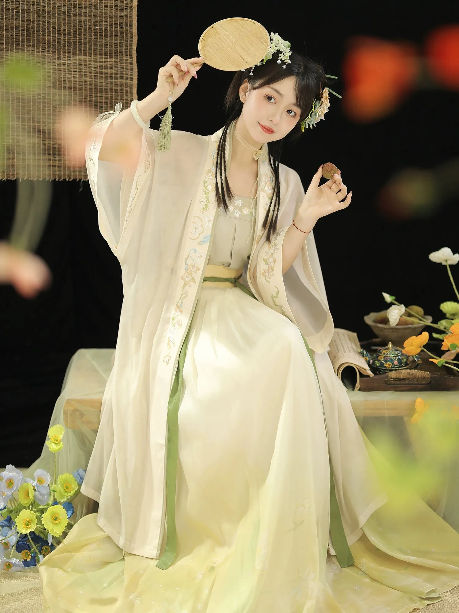 Song dynasty | Traditional Green&Blue Chinese Hanfu daily Spring and Summer new style