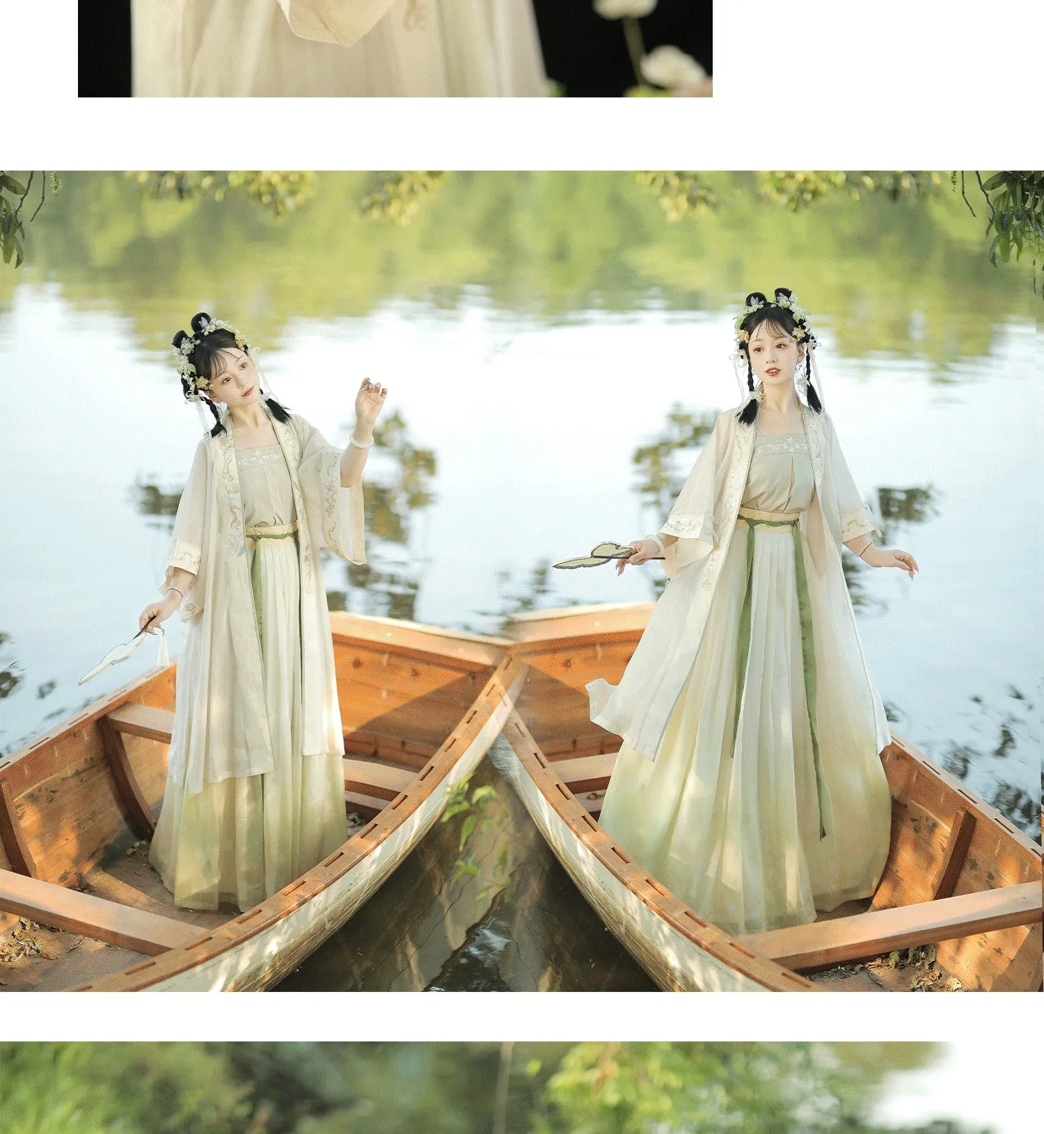Song dynasty | Traditional Green&Blue Chinese Hanfu daily Spring and Summer new style