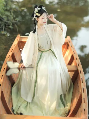 Song dynasty | Traditional Green&Blue Chinese Hanfu daily Spring and Summer new style