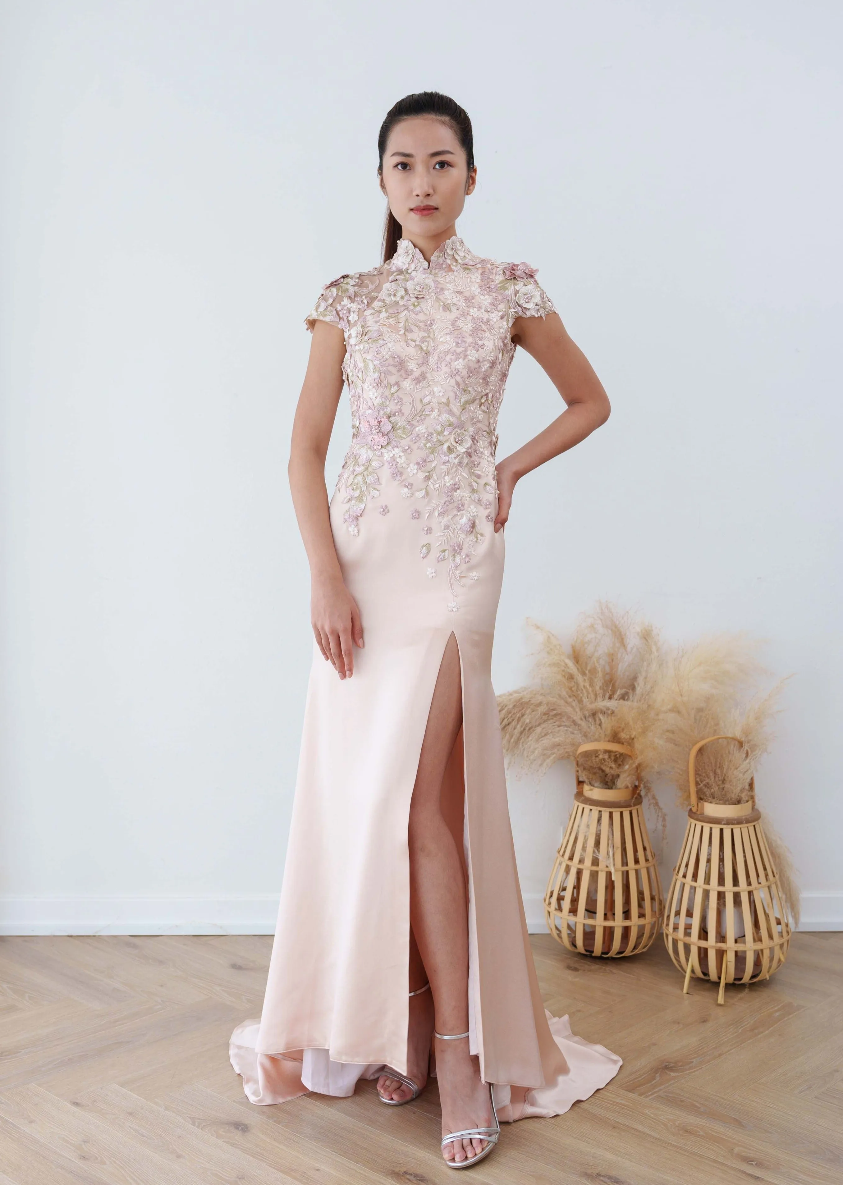 Star Glory Mermaid Qipao with Slit