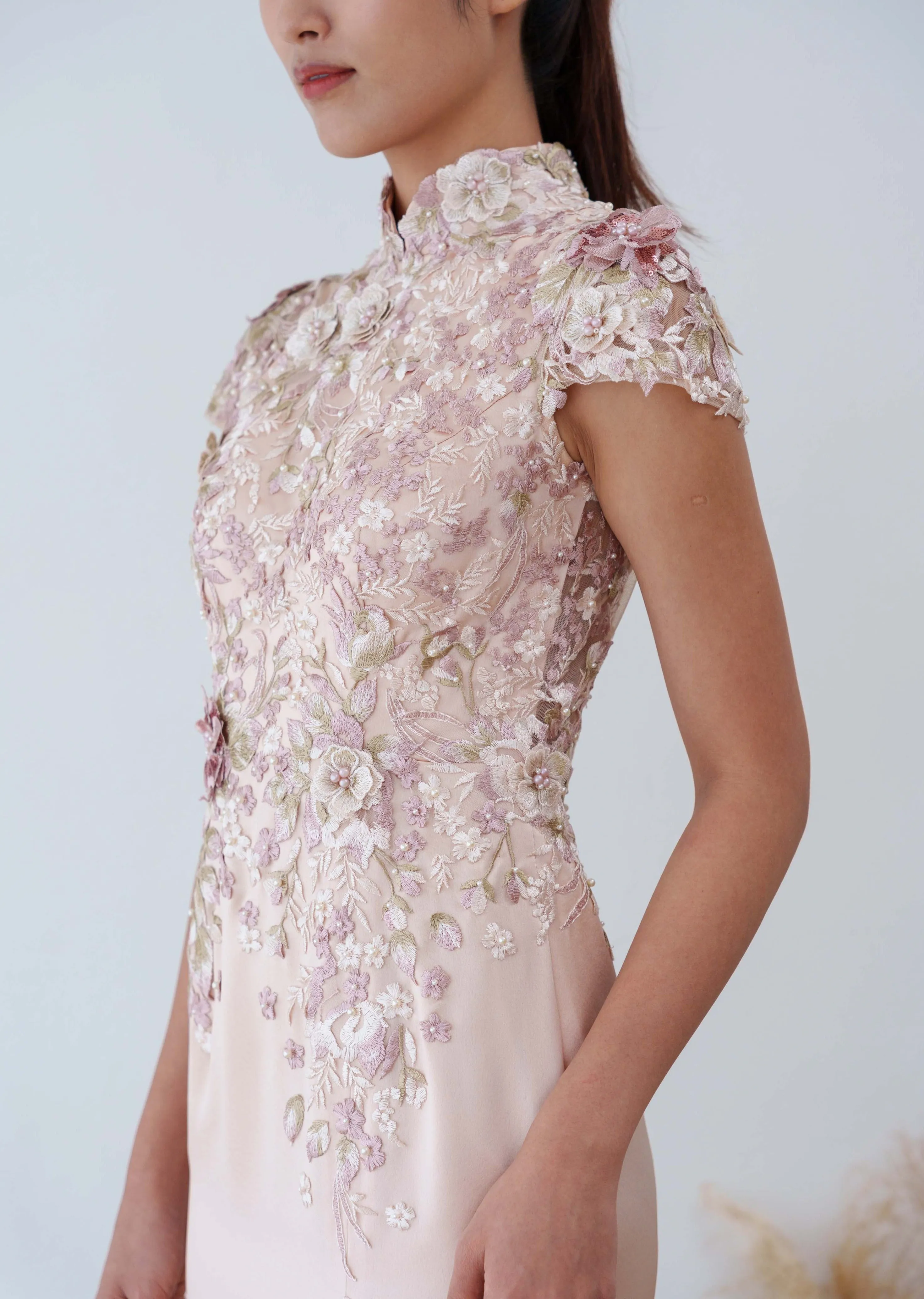 Star Glory Mermaid Qipao with Slit