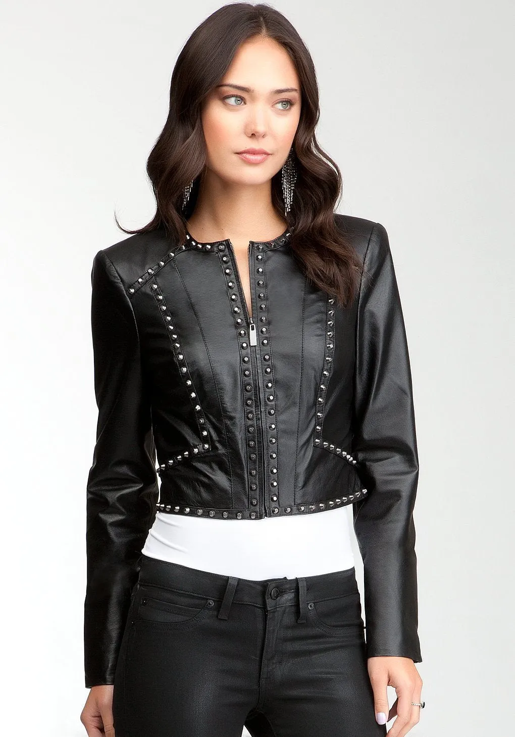 Studded Genuine Leather Jacket For Women by The Jacket Seller