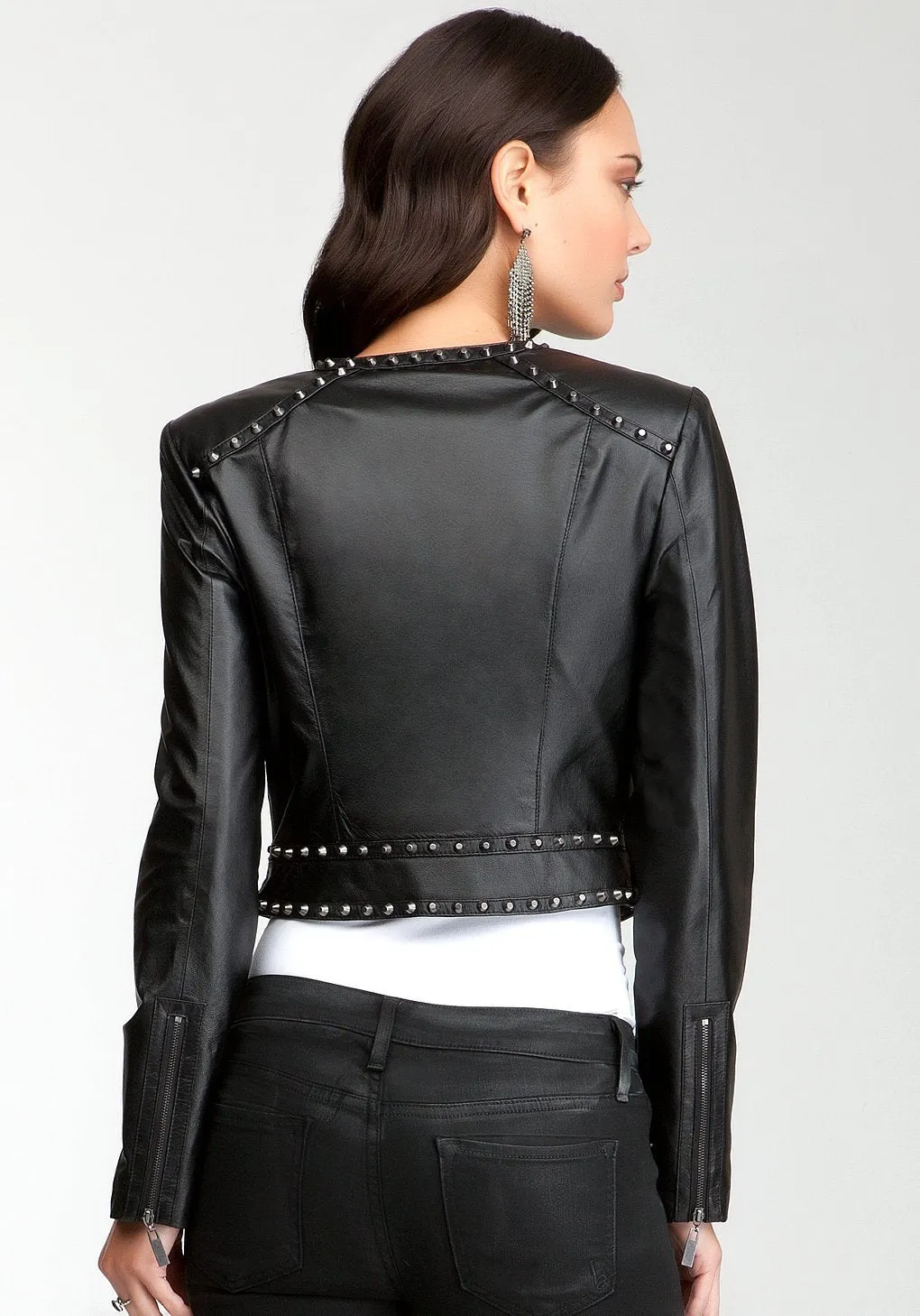Studded Genuine Leather Jacket For Women by The Jacket Seller