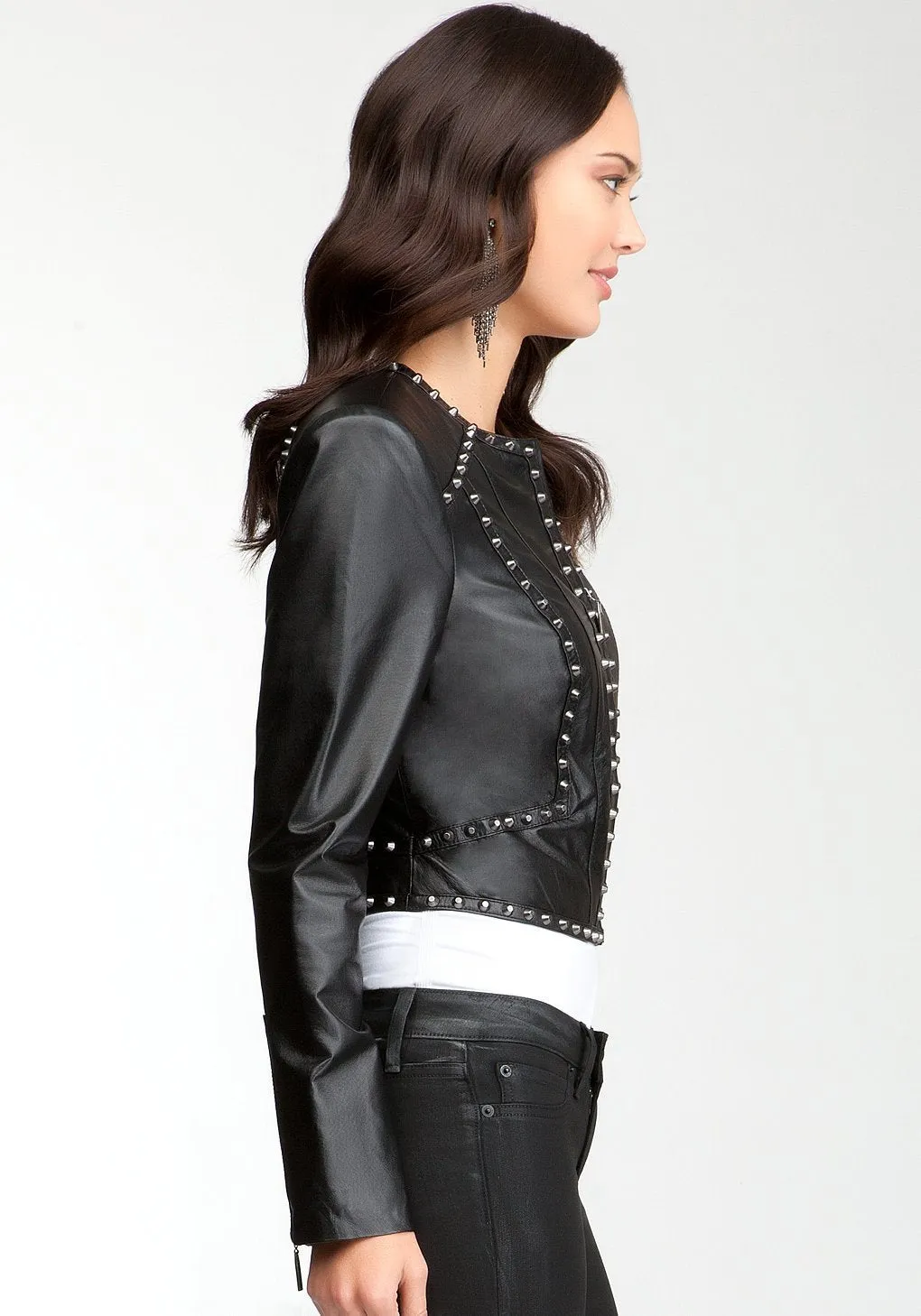 Studded Genuine Leather Jacket For Women by The Jacket Seller