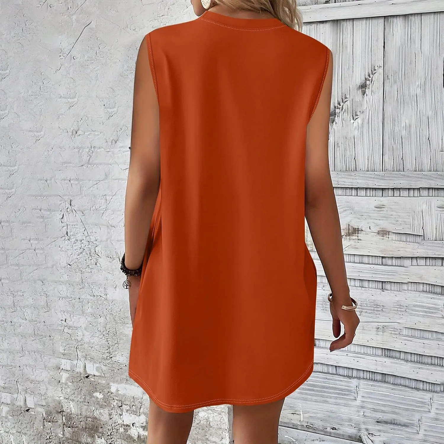 Summer Dresses for Women 2025 Sleeveless Baggy Casual Sundresses Trendy Casual Boho Beach Tank Dresses with Pockets