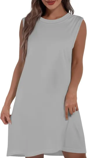 Summer Dresses for Women 2025 Sleeveless Baggy Casual Sundresses Trendy Casual Boho Beach Tank Dresses with Pockets