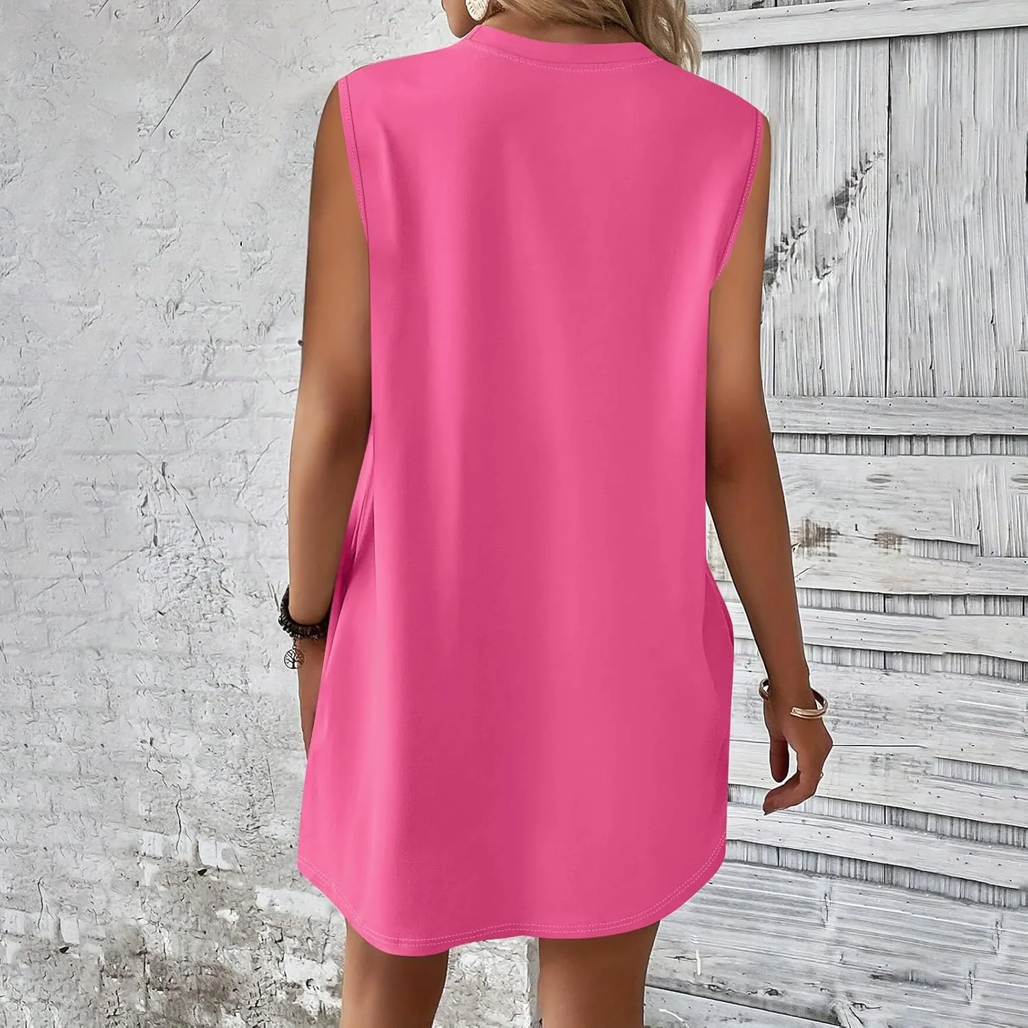 Summer Dresses for Women 2025 Sleeveless Baggy Casual Sundresses Trendy Casual Boho Beach Tank Dresses with Pockets