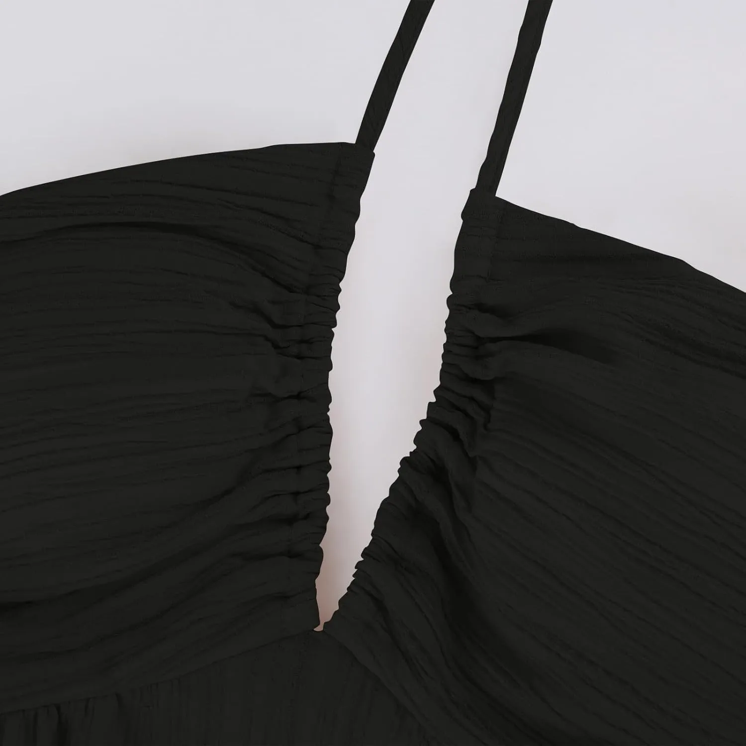 Summer Dresses for Women 2025 Spaghetti Strap Halter V Neck Maxi Dress Bow Tie Backless Ruffle A Line Prom Dress