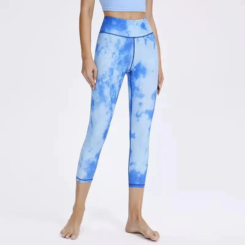 Summer Running Sports Colorful Elastic High Waist Fitness Pants