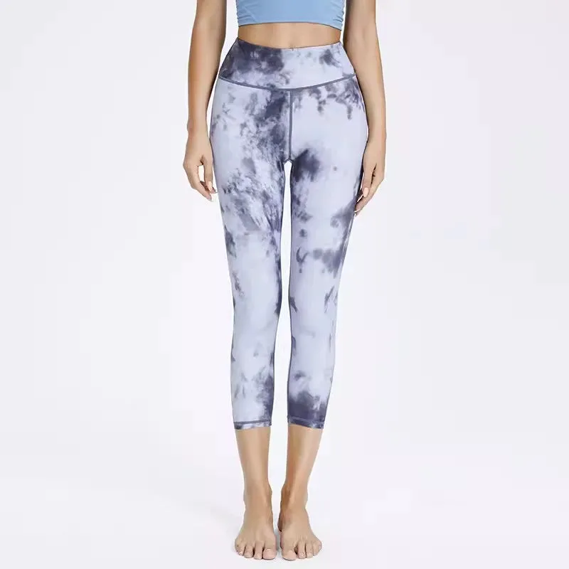 Summer Running Sports Colorful Elastic High Waist Fitness Pants