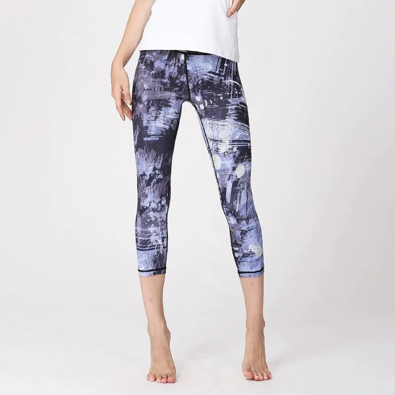 Summer Running Sports Colorful Elastic High Waist Fitness Pants