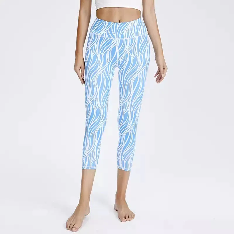 Summer Running Sports Colorful Elastic High Waist Fitness Pants