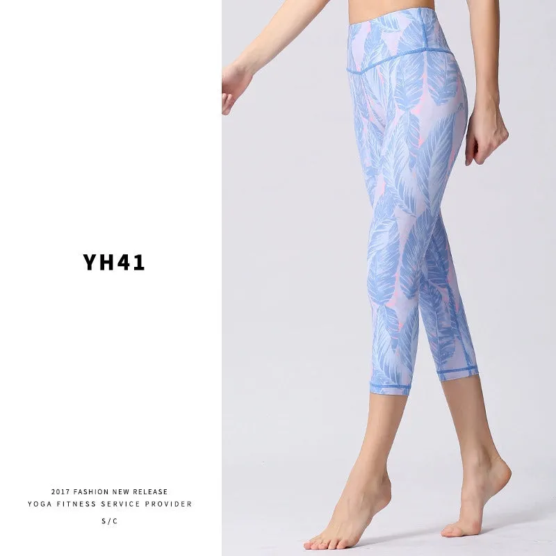 Summer Running Sports Colorful Elastic High Waist Fitness Pants