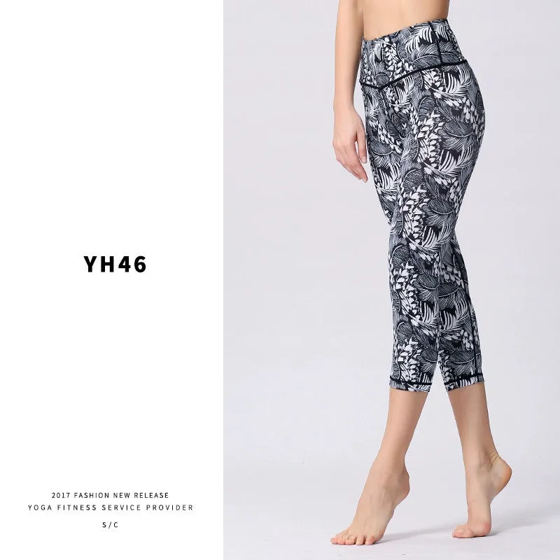Summer Running Sports Colorful Elastic High Waist Fitness Pants