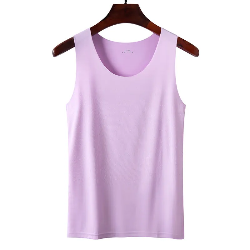 Summer Women Seamless Ice Silk Tank Top Thin Strap Sexy All-Matching Sleeveless Tops Tank Top