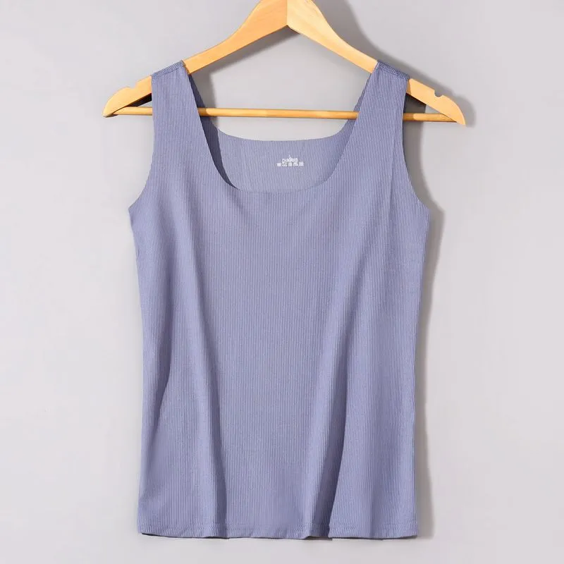 Summer Women Tank Top Seamless Solid Colored Slim Look Outdoor Plus Size Sexy Bra Tank Top