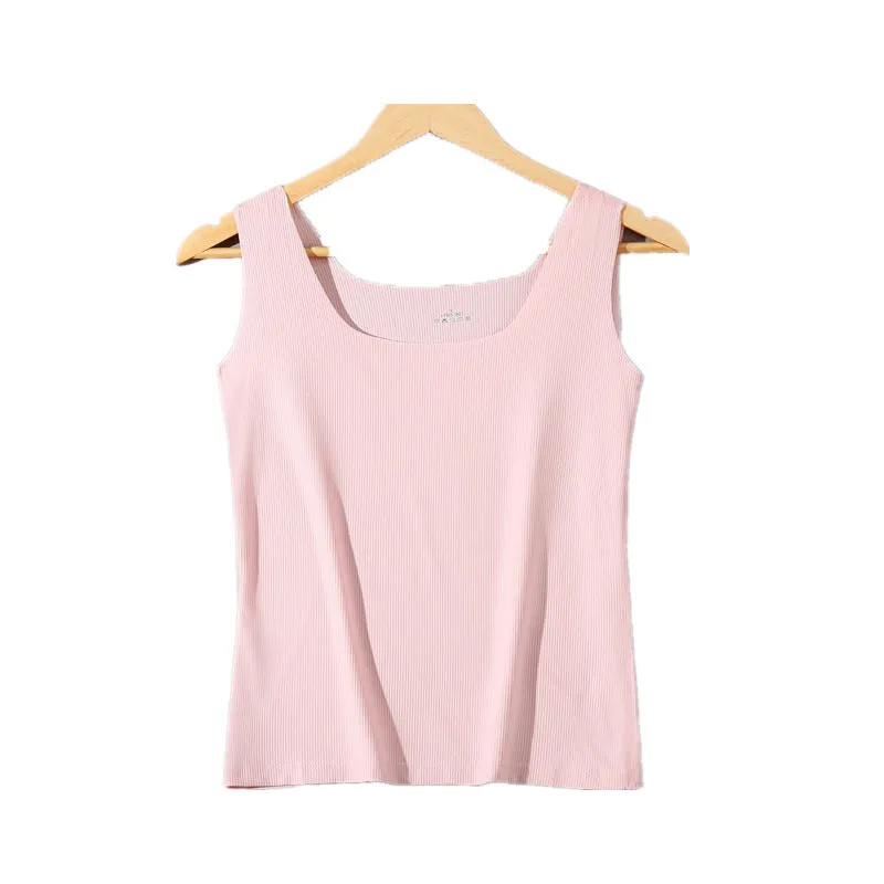 Summer Women Tank Top Seamless Solid Colored Slim Look Outdoor Plus Size Sexy Bra Tank Top