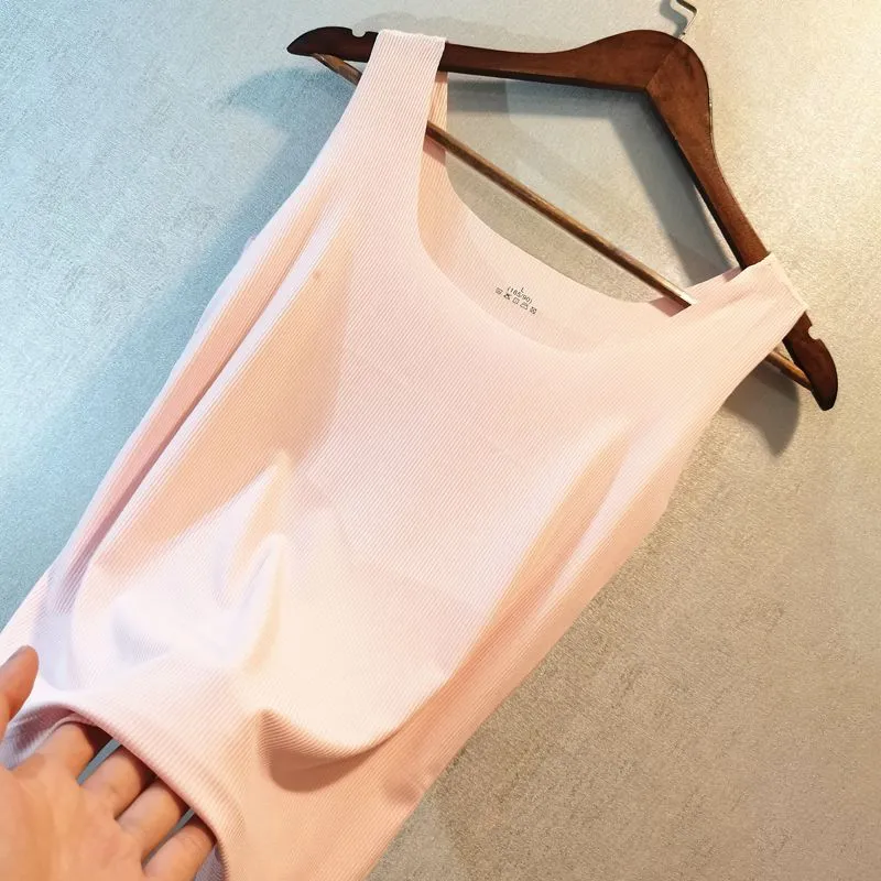 Summer Women Tank Top Seamless Solid Colored Slim Look Outdoor Plus Size Sexy Bra Tank Top