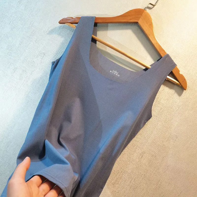 Summer Women Tank Top Seamless Solid Colored Slim Look Outdoor Plus Size Sexy Bra Tank Top