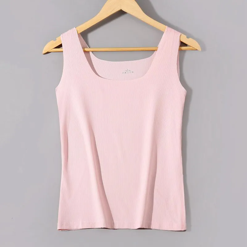 Summer Women Tank Top Seamless Solid Colored Slim Look Outdoor Plus Size Sexy Bra Tank Top
