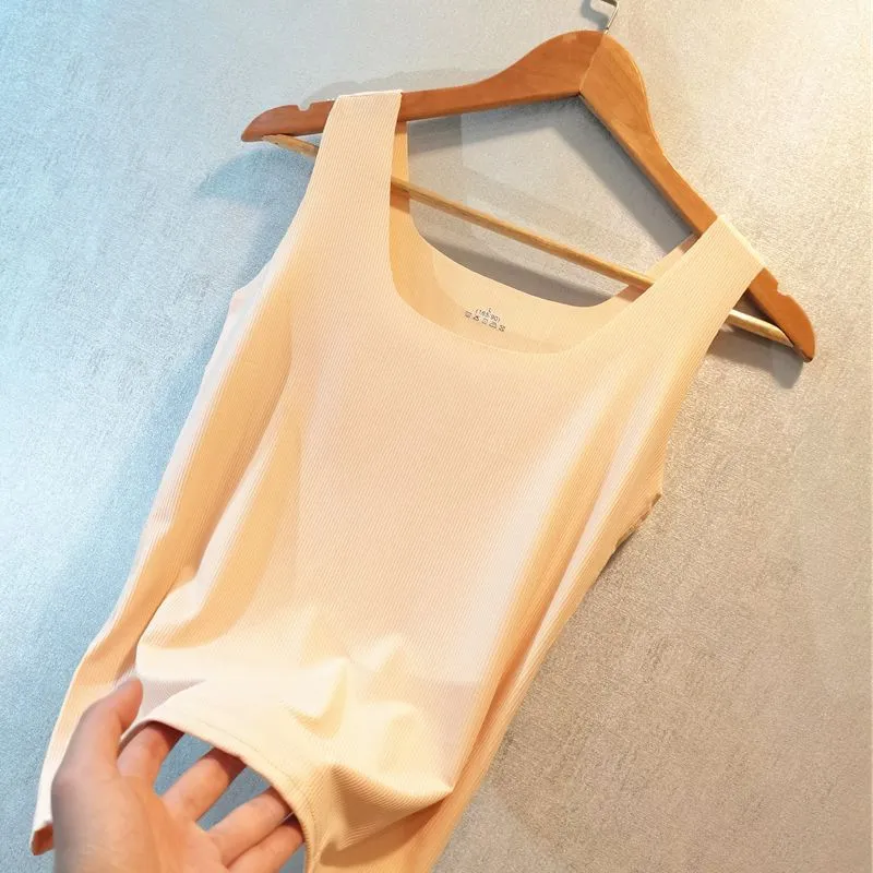 Summer Women Tank Top Seamless Solid Colored Slim Look Outdoor Plus Size Sexy Bra Tank Top