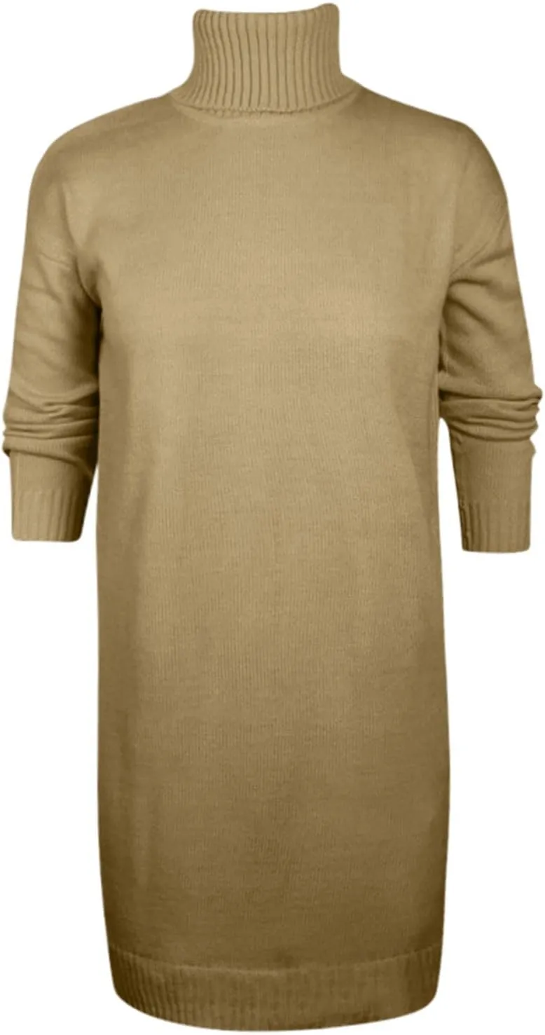 Sweater Dresses for Women Long Sleeve Turtleneck Mini Dress Fall Winter Knitted Dress Chunky Pullover Sweaters