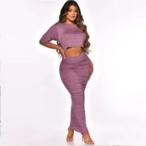 T - Shirt Crop Top Summer Skinny Long Skirts