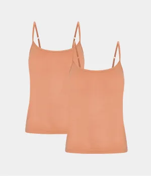 Tan bamboo camisoles with spaghetti straps - 2 pack