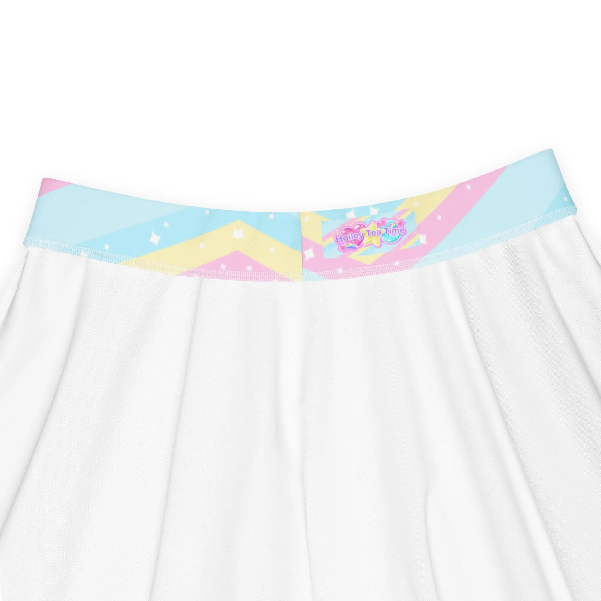 Teatime Fantasy Blue Rainbow Skater Skirt