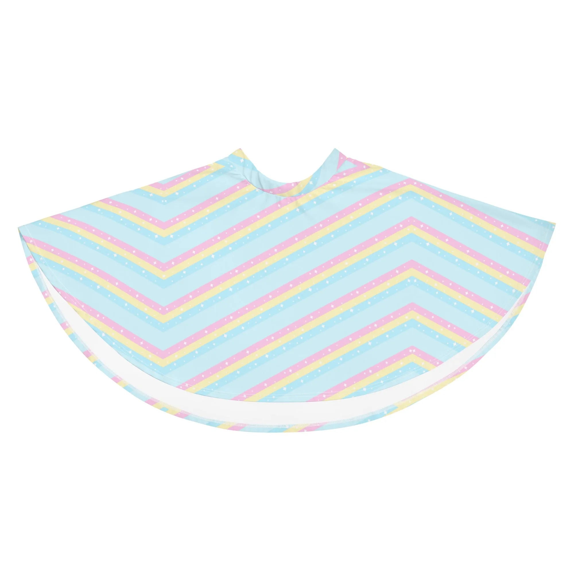 Teatime Fantasy Blue Rainbow Skater Skirt