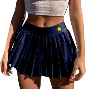 Tennis Skirts for Women Short Skirt Pleated Sexy Cute Thin Skirt High Wasit Mini Short Skirts Pleated Cheer Wrap