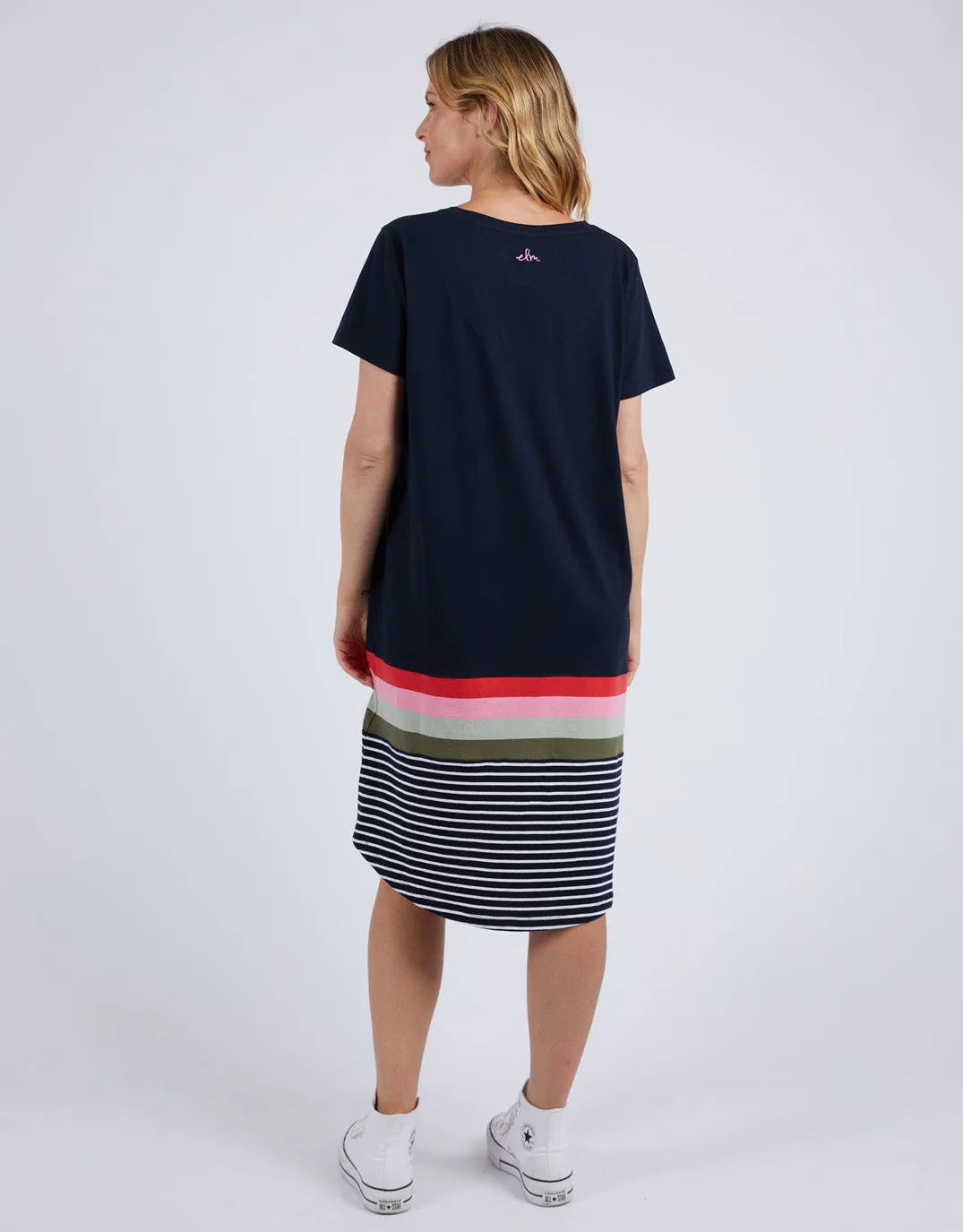 Terra Tee Dress - Navy And White Stripe