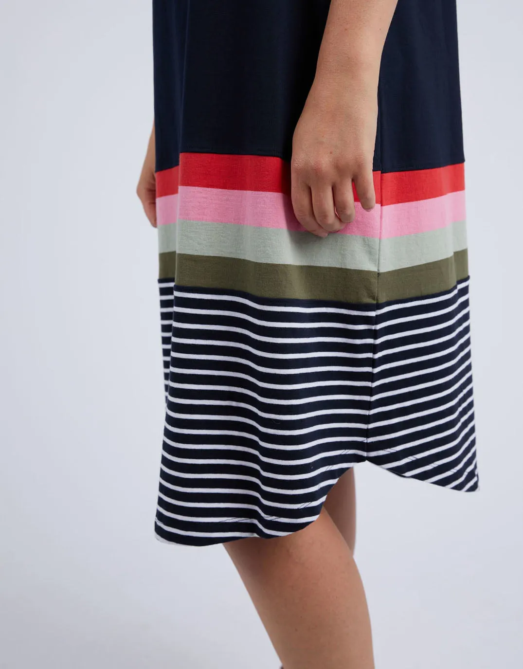 Terra Tee Dress - Navy And White Stripe
