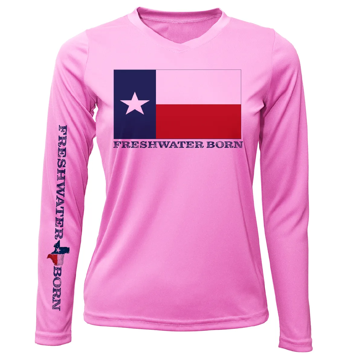 Texas Flag Freshwater Born Women's Long Sleeve UPF 50  Dry-Fit shirt