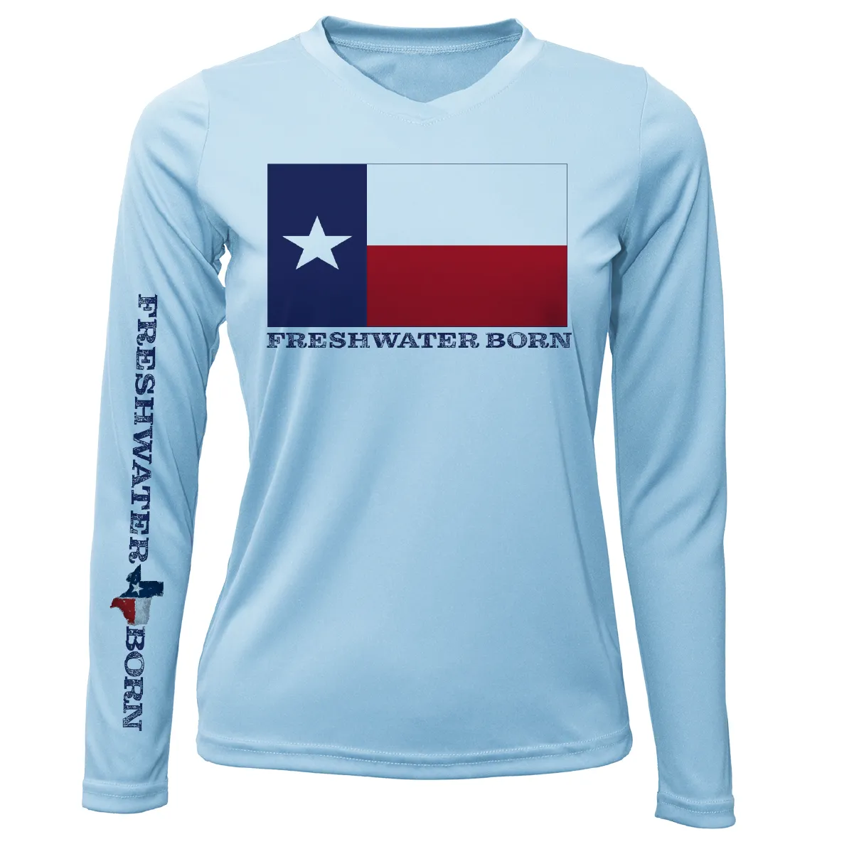Texas Flag Freshwater Born Women's Long Sleeve UPF 50  Dry-Fit shirt