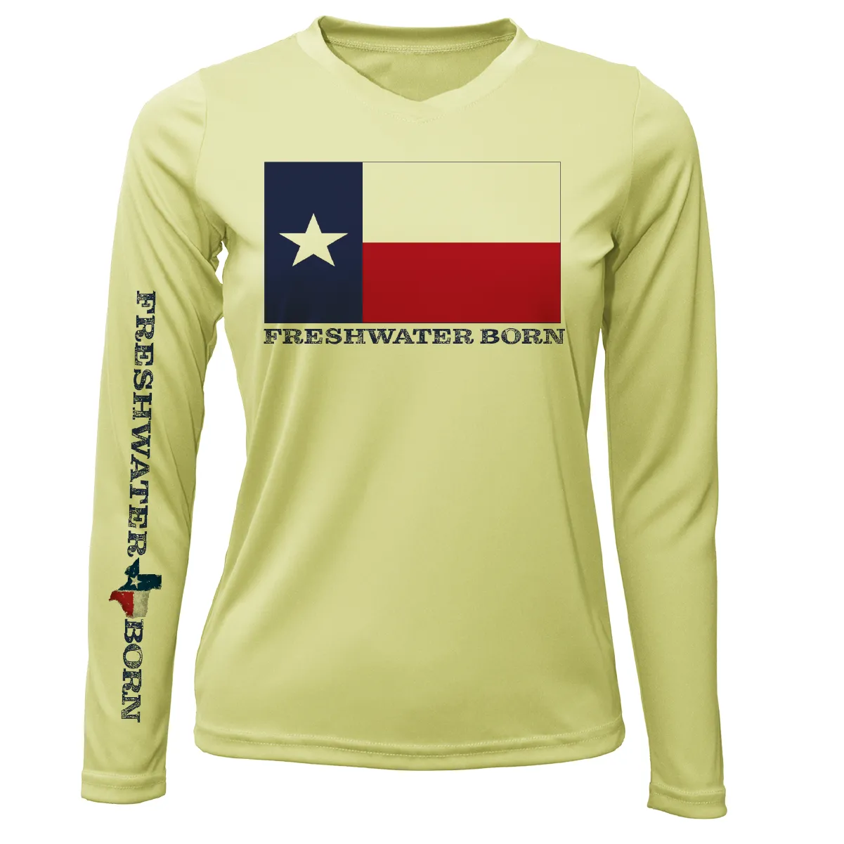 Texas Flag Freshwater Born Women's Long Sleeve UPF 50  Dry-Fit shirt