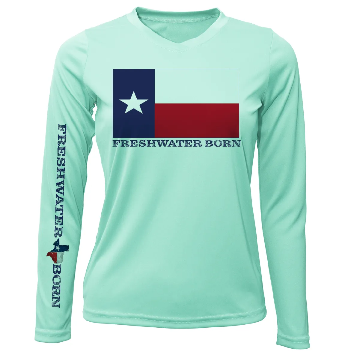 Texas Flag Freshwater Born Women's Long Sleeve UPF 50  Dry-Fit shirt