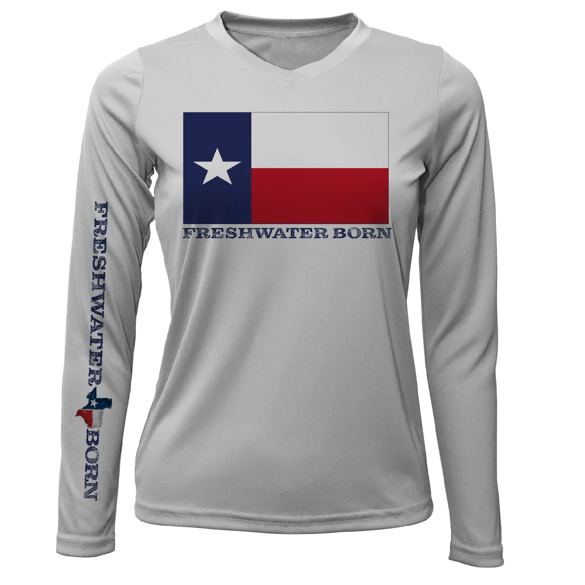 Texas Flag Freshwater Born Women's Long Sleeve UPF 50  Dry-Fit shirt