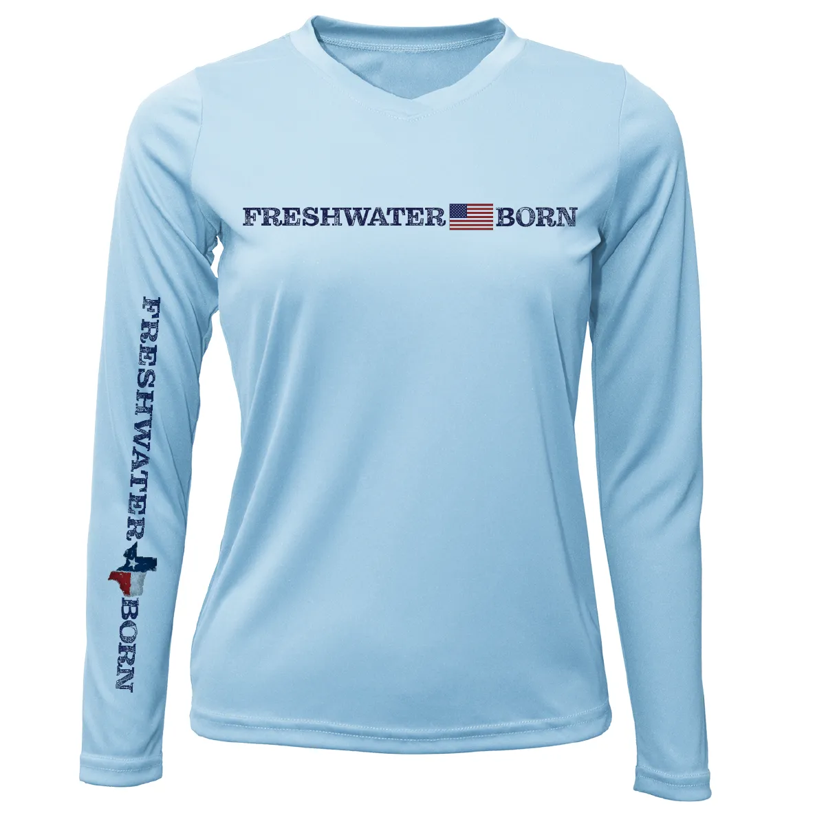 Texas Freshwater Born Linear Logo Women's Long Sleeve UPF 50  Dry-Fit Shirt