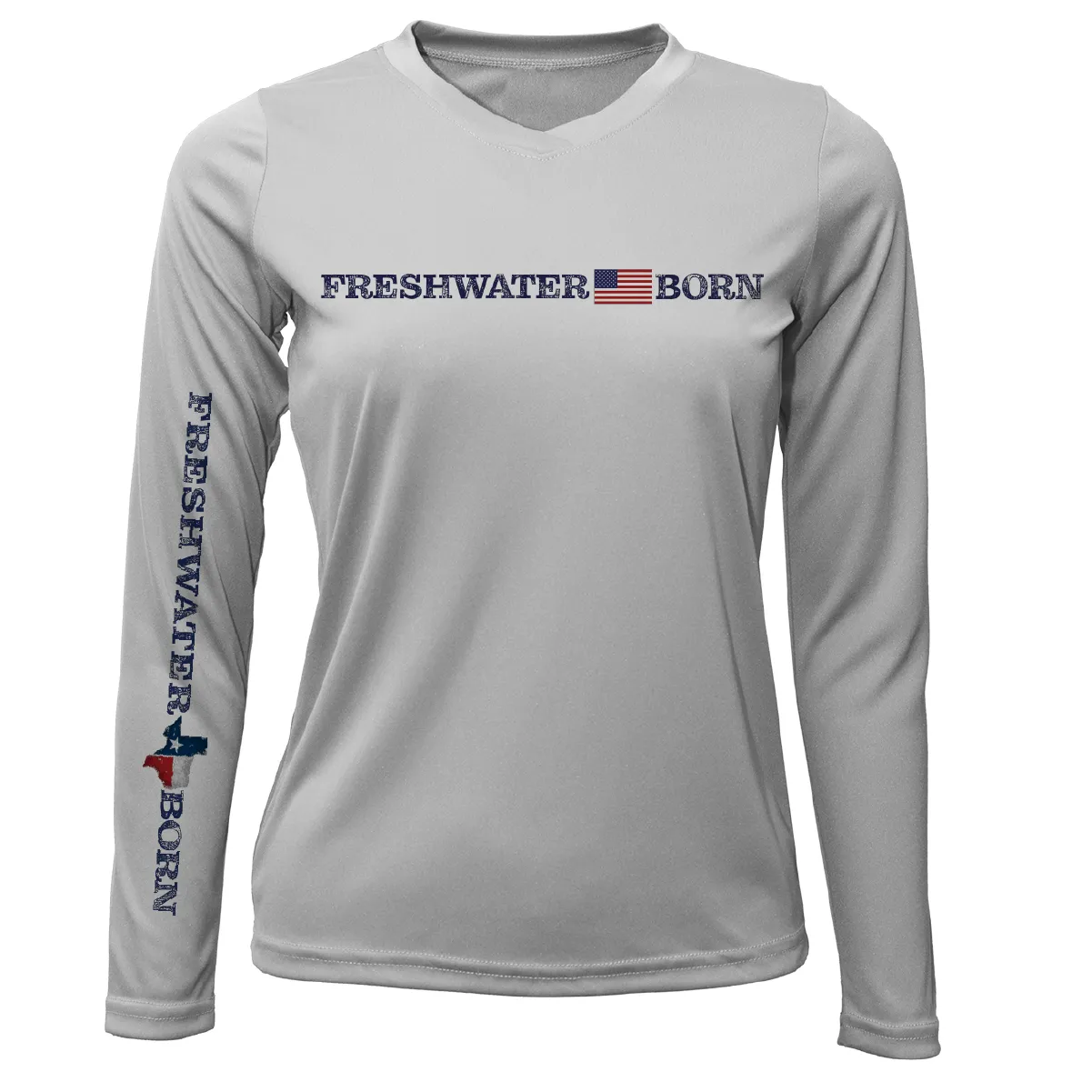 Texas Freshwater Born Linear Logo Women's Long Sleeve UPF 50  Dry-Fit Shirt