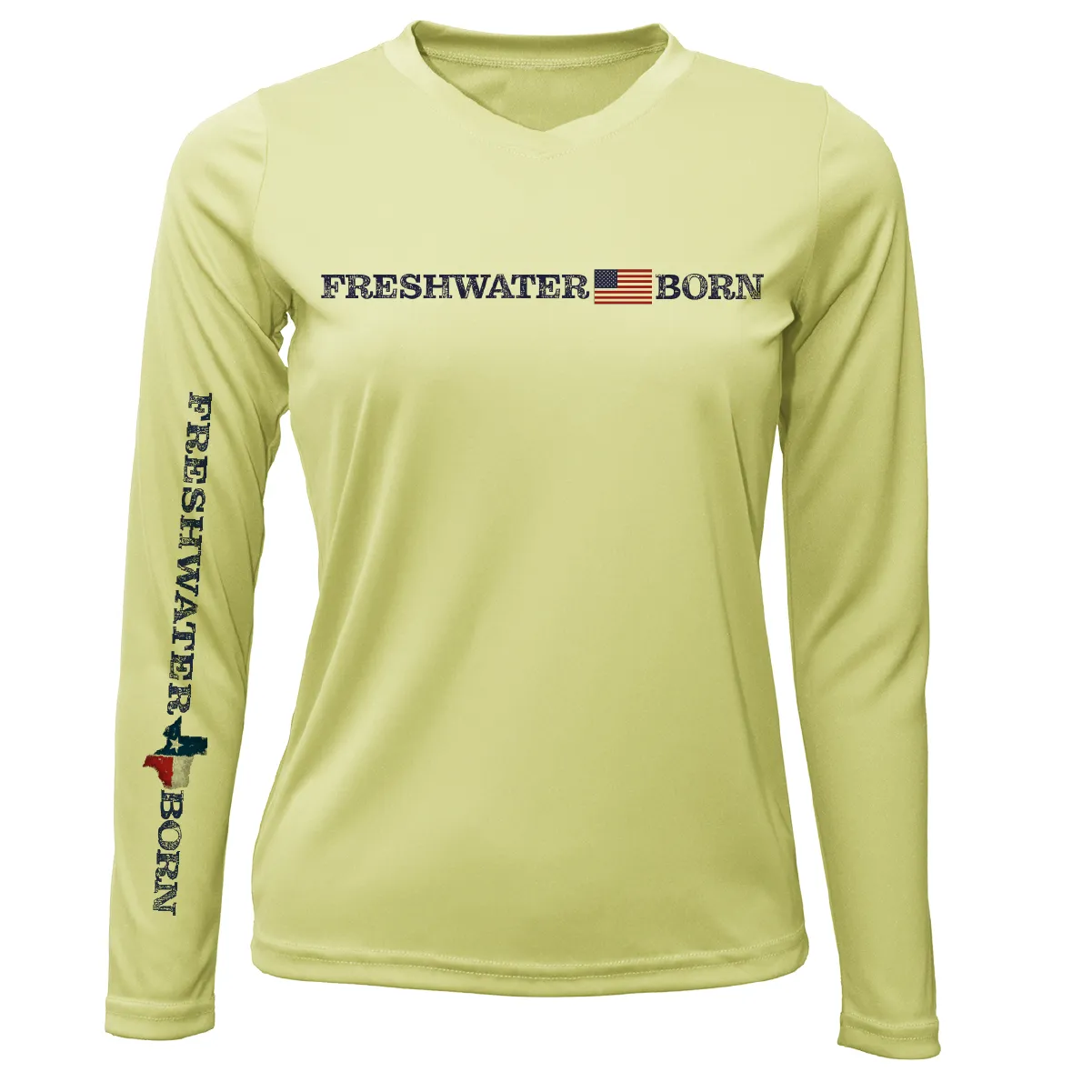 Texas Freshwater Born Linear Logo Women's Long Sleeve UPF 50  Dry-Fit Shirt