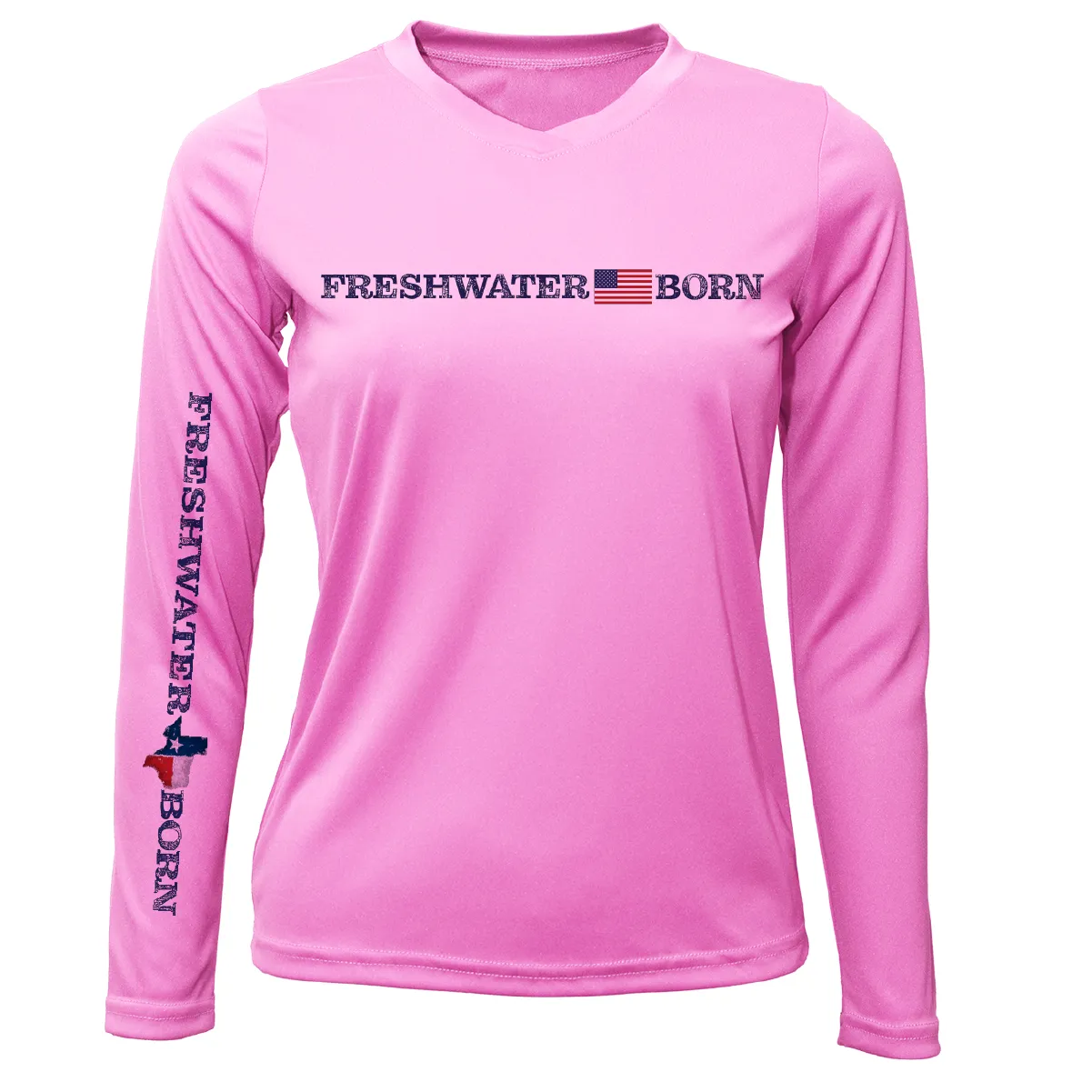 Texas Freshwater Born Linear Logo Women's Long Sleeve UPF 50  Dry-Fit Shirt
