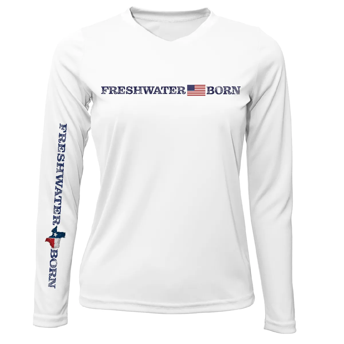 Texas Freshwater Born Linear Logo Women's Long Sleeve UPF 50  Dry-Fit Shirt