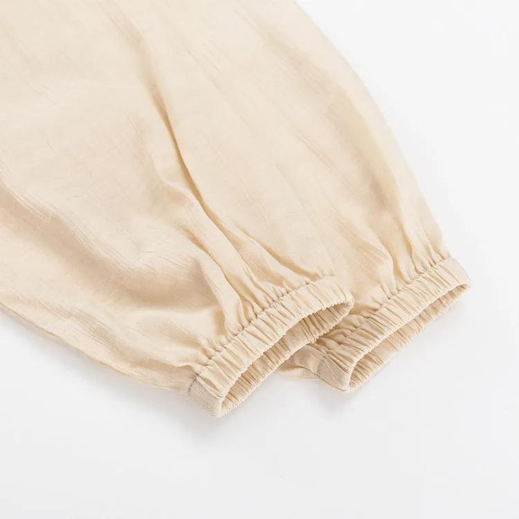 Textured Long Sleeve Blouse Two Piece Shorts Set